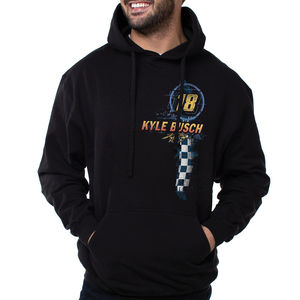 NASCAR Hooded Sweatshirt-Kyle Busch-8 White by DelSol for Men-1 Pc T-Shirt (S)